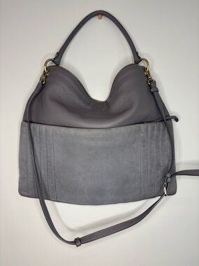 Marc by Marc Jacobs Two-Tone Gray Leather & Suede Hobo